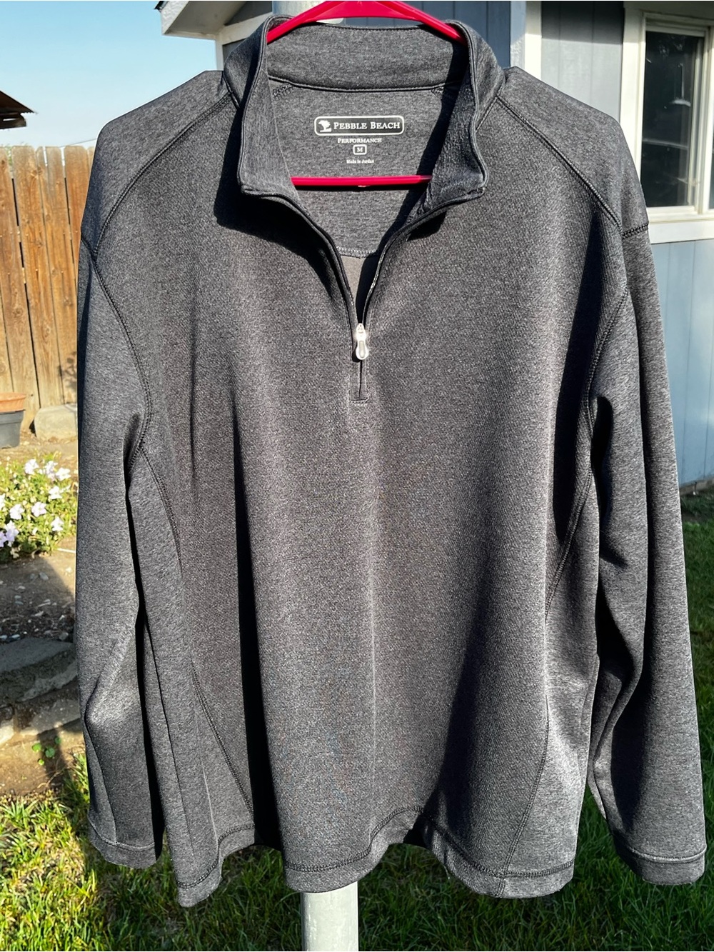 Pebble Beach Men's Charcoal Half-Zip Performance Sweater